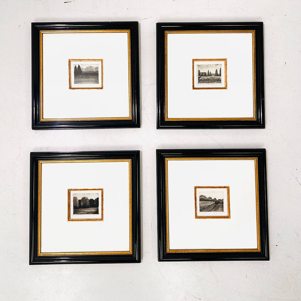 Thumbnail: #1919 Set of 4 Black & White Framed Landscape Prints by Kurt Wisneski