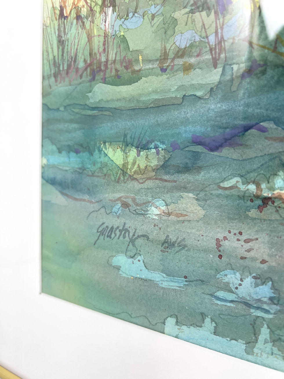 Thumbnail: #1244 Framed Beach Scene Watercolor