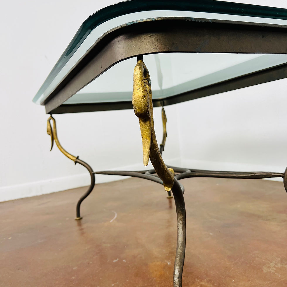 Thumbnail: #1151 Gilded Wrought Iron Empire Coffee Table