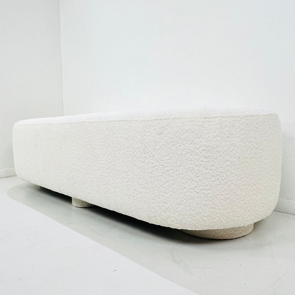 Thumbnail: #1750 Modern Cream Boucle Ottoman