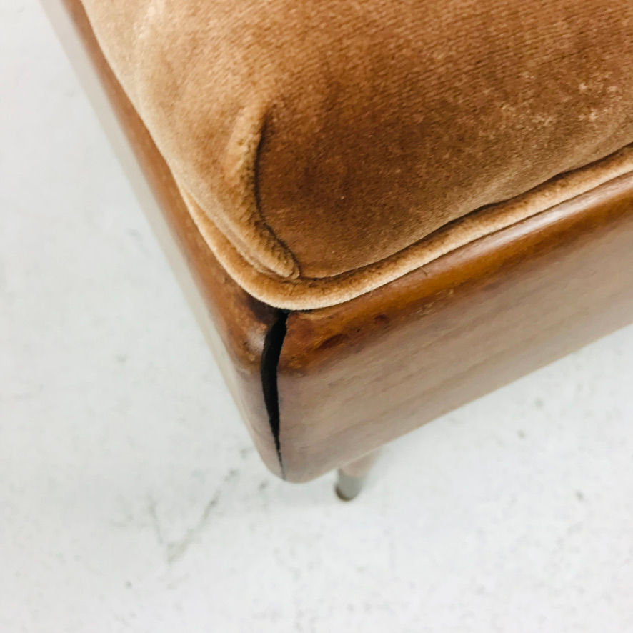 Thumbnail: #5997 Mid-Century Silk Velvet Bench