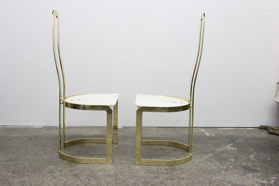 Thumbnail: #8451 Pair Italian Brass Accent Chairs