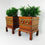 Thumbnail: #3349 Pair of Ming Wooden Planters with Brass Hardware