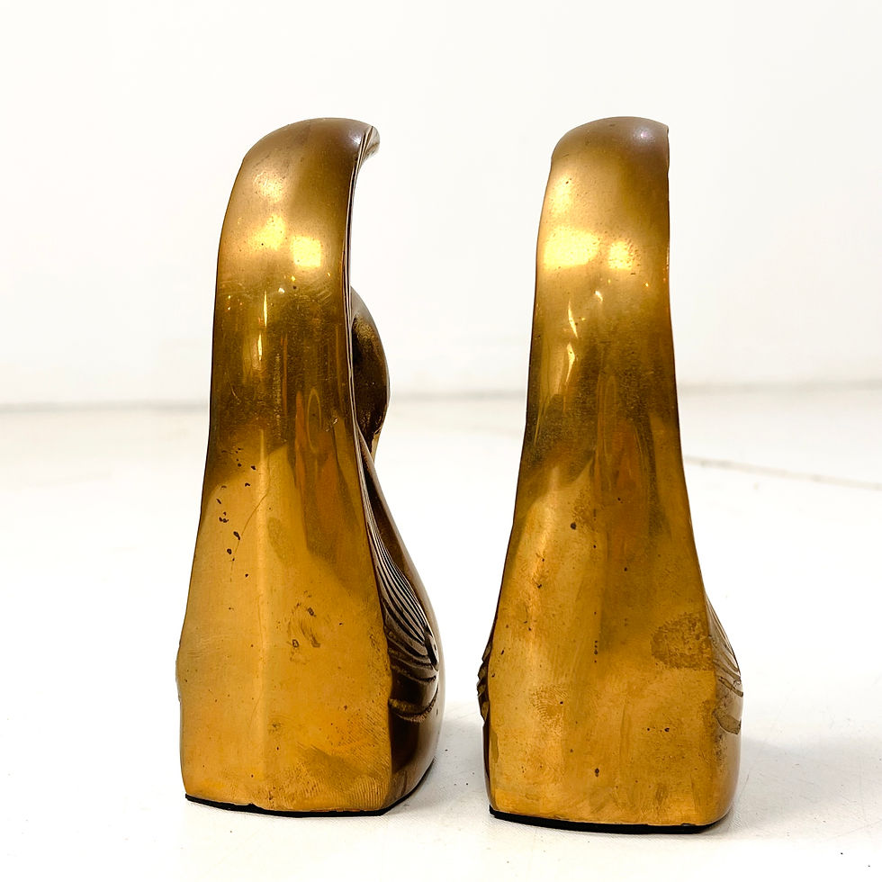 Thumbnail: #1918 Pair of Brass Swan Bookends