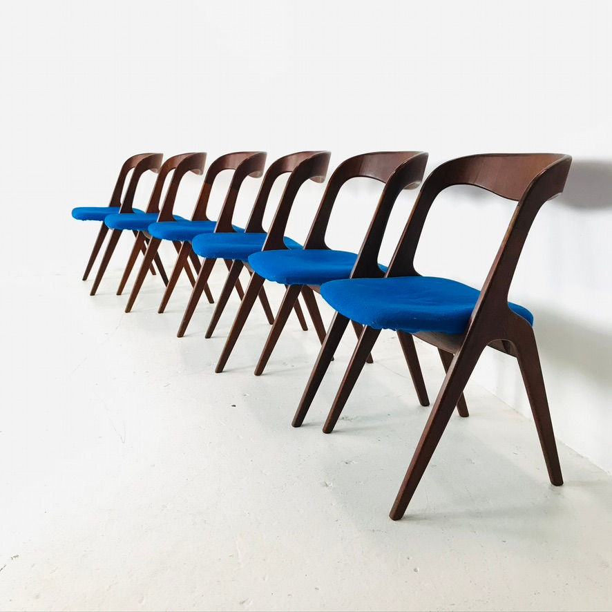 Thumbnail: #5717 Set of 6 Vamo Sonderborg "Sonja" Teak Dining Chairs