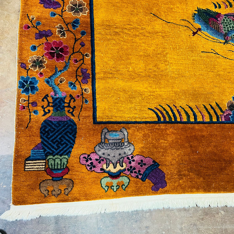 Thumbnail: #1044 Antique 10' x 13' Chinese Art Deco Rug