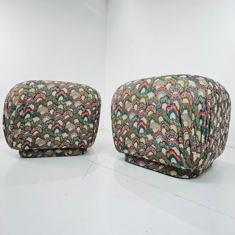 Thumbnail: #1400 Pair of Oversized Pouf Ottomans