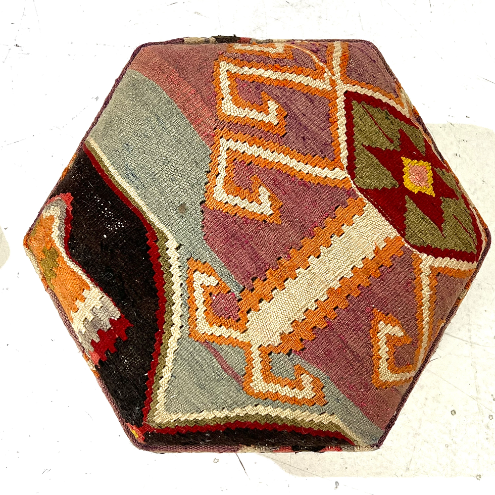 Thumbnail: #2056 Set of 3 Turkish Kilim Ottomans
