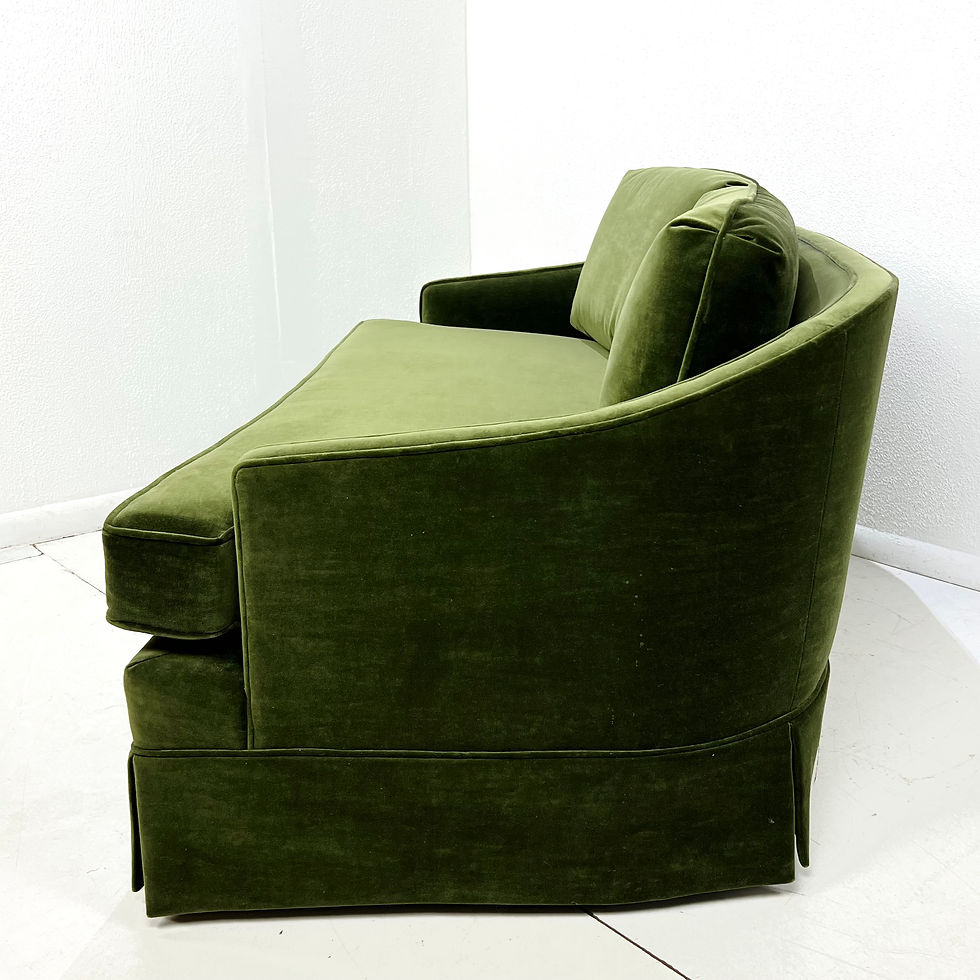 Thumbnail: #1835 Green Schumacher Velvet Curved Loveseat