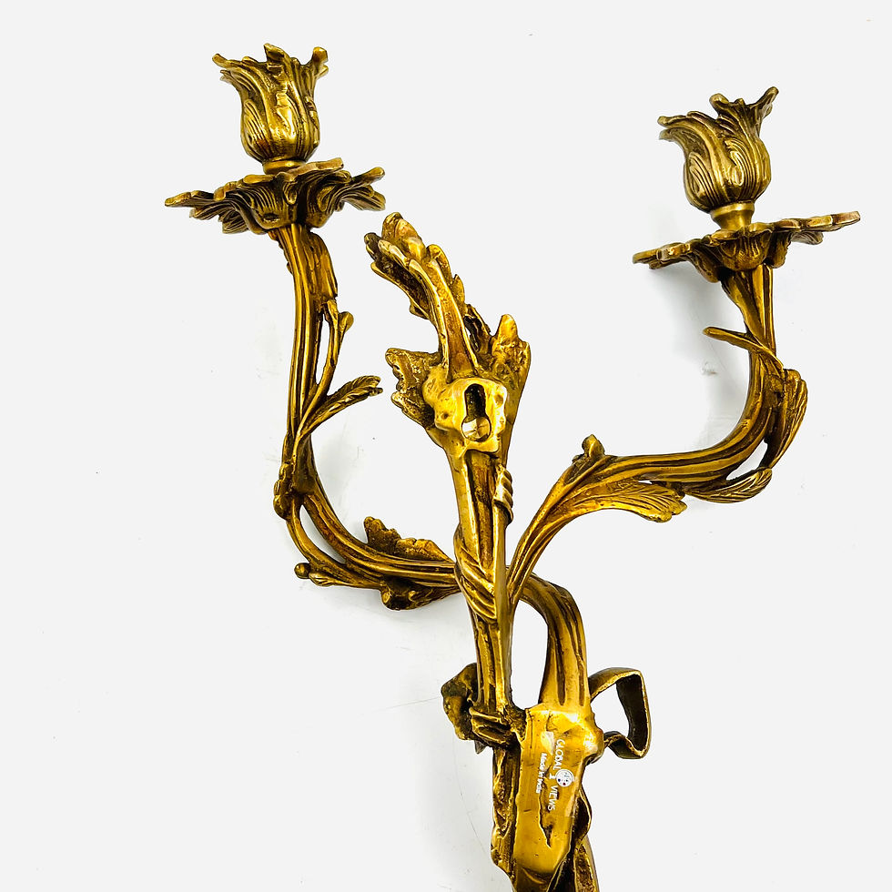 Thumbnail: #1165 Pair of Gilded Candelabra Sconces