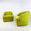 Thumbnail: #5397 Pair of Lime Green Chairs on Casters
