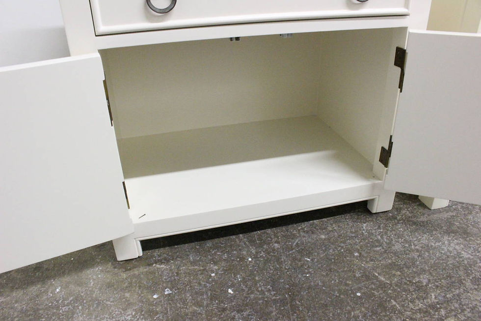 Thumbnail: # Pair of White Lacquer Nightstands by Century