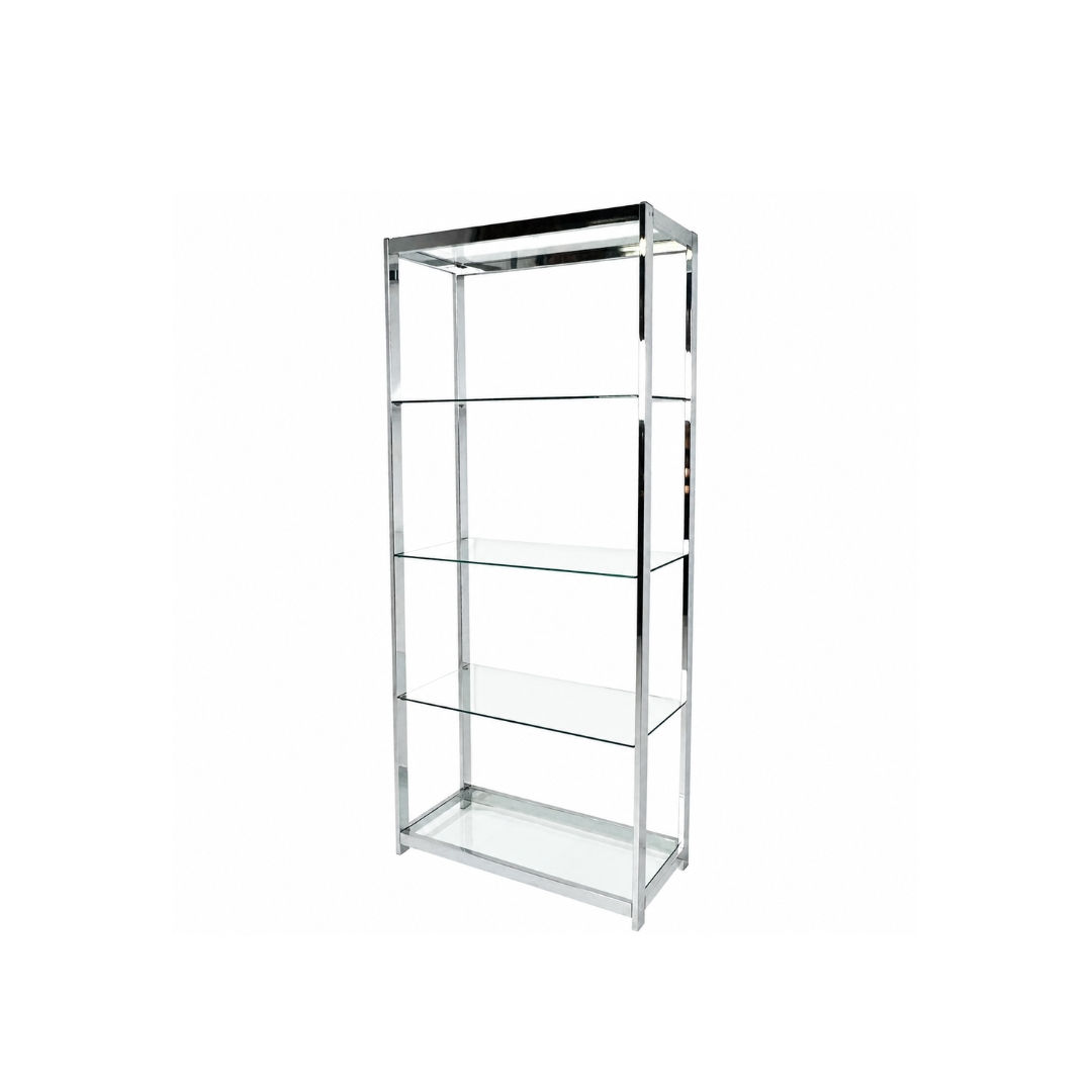 #1927 Chrome & Glass 1970s Etagere