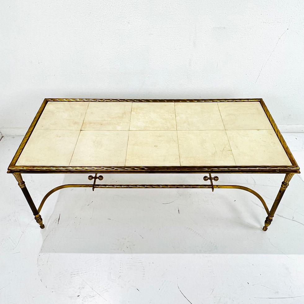 Thumbnail: #1372 Brass Parchment Top Cocktail Table