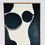 Thumbnail: #1532 Black & White Abstract Nude Mid Century Painting