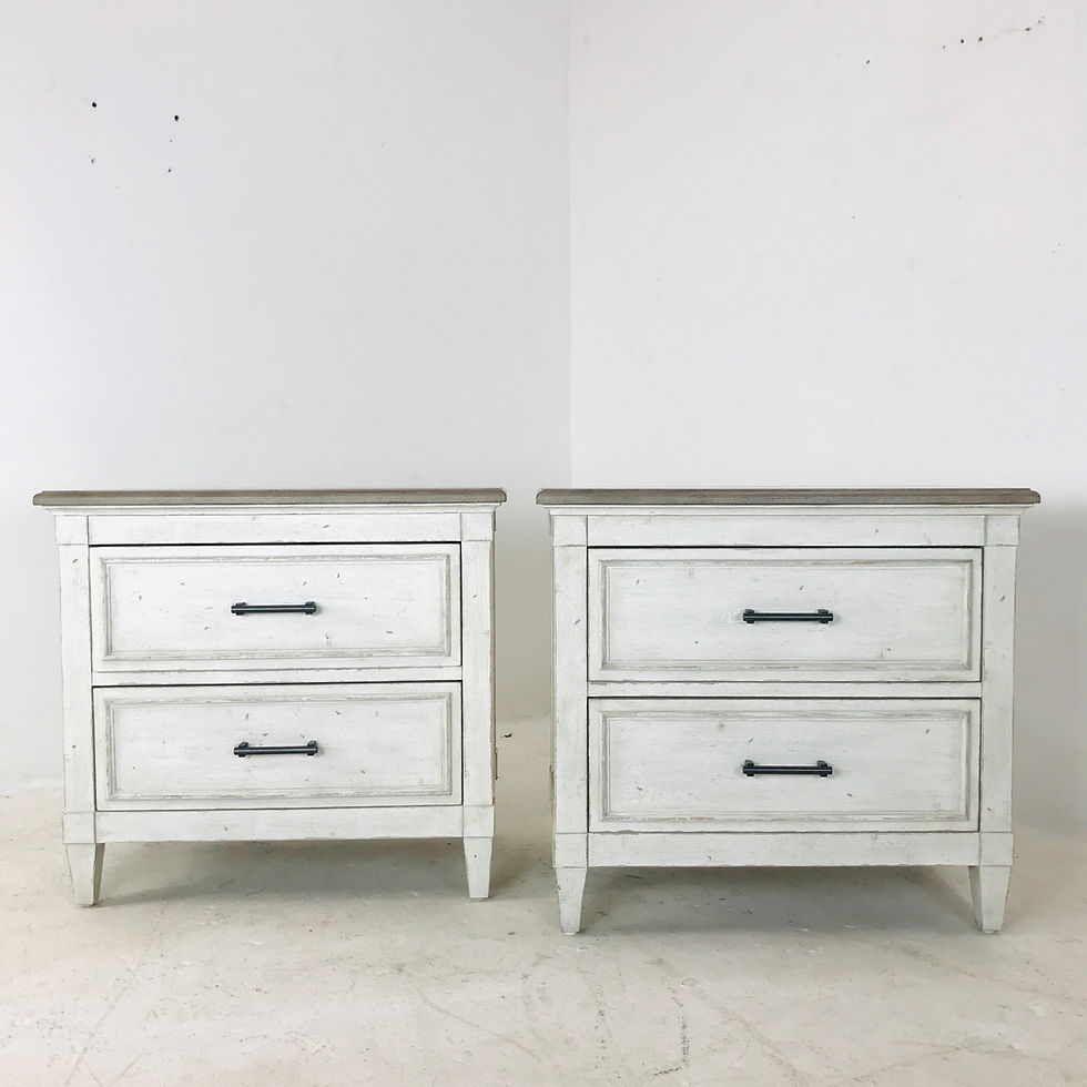 Thumbnail: #4854 Pair of Bassett Whitewashed Nightstands