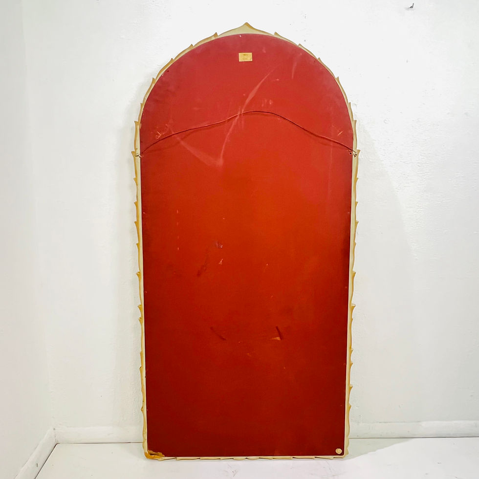 Thumbnail: #1777 Full Length 1970s Carved Palm Leaf Mirror