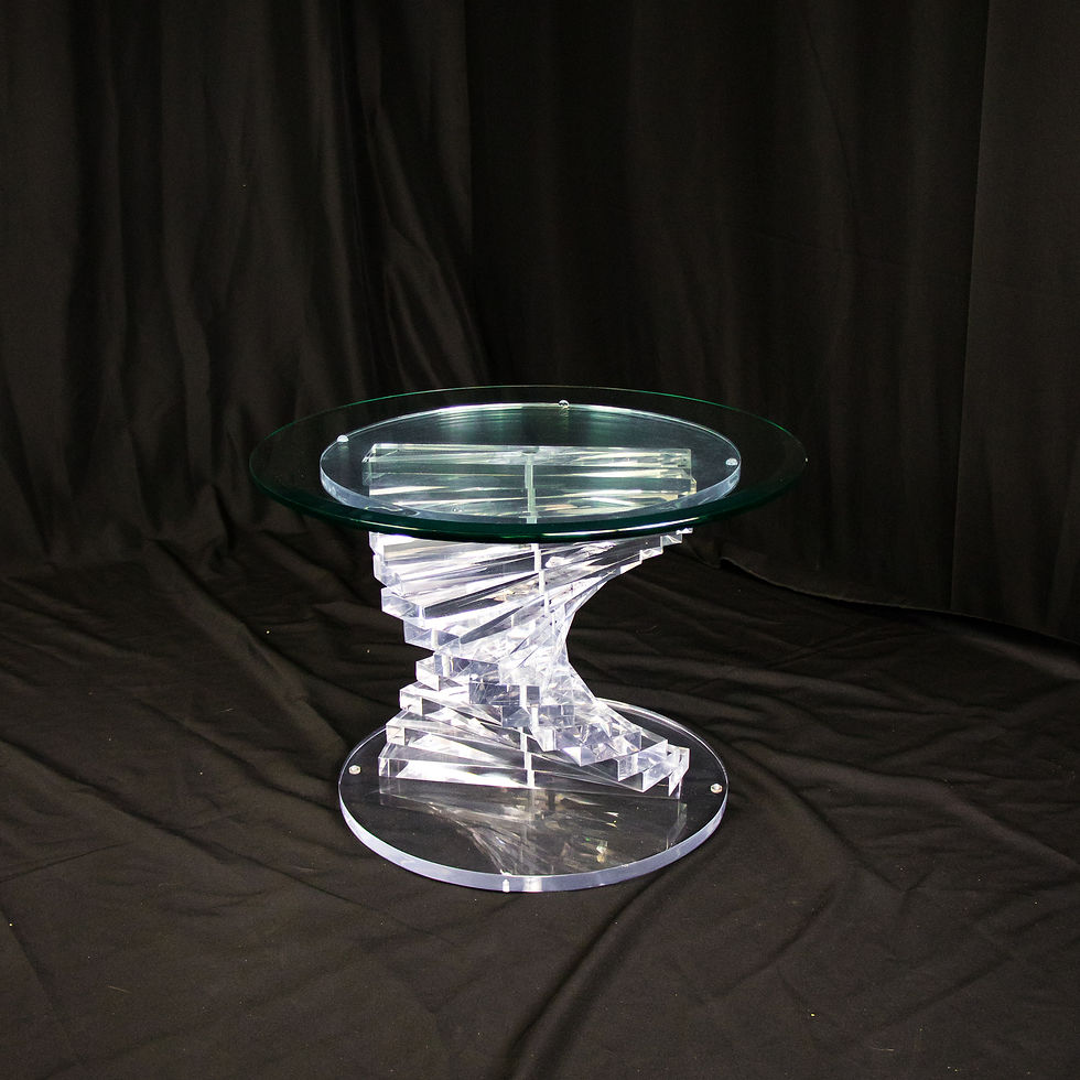 Thumbnail: #3326 Stacked Spiral Lucite Side Table