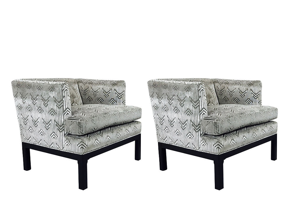 #8854 Pair Cut Velvet Armchairs by Dunbar