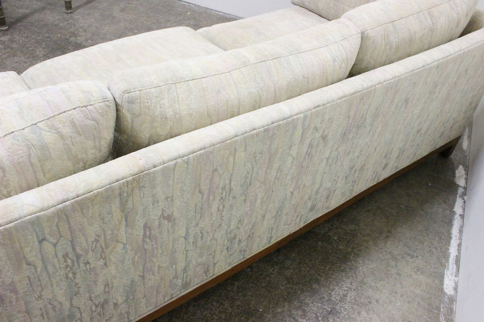 Thumbnail: White MCM Sofa with wood Base