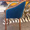 Thumbnail: #2828 Pair Blue Sapphire Velvet Wood Wrapped Armchairs by Ward Bennett