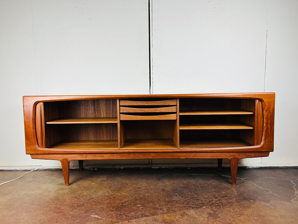 Thumbnail: #1639 Teak Tambour Door 1960s Sideboard by Bernhard Pedersen & Son