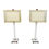 Thumbnail: #1322 Pair of White Marble Italian Lamps with Double Layer Shades