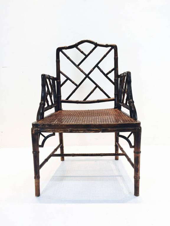 Thumbnail: #1768 Set of 6 Faux Bamboo Chippendale Chairs