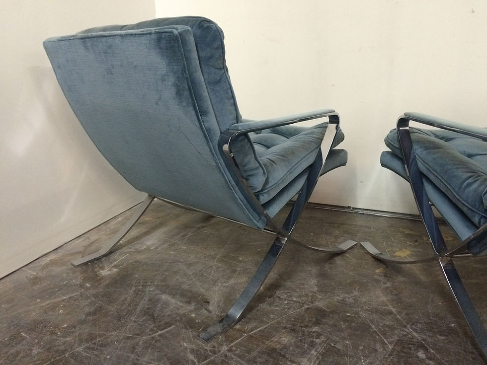Thumbnail: #8214 Pair "X" Chrome Chairs