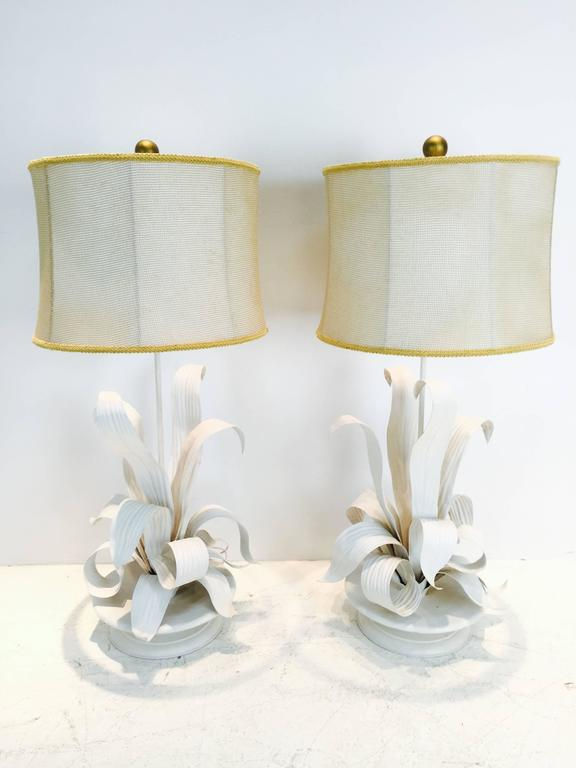 Thumbnail: #1881 Pair White Sculptural Lamps