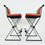 Thumbnail: #1712 Pair of Iron & Ostrich Leather Barstools in the Style of Cleo Baldon