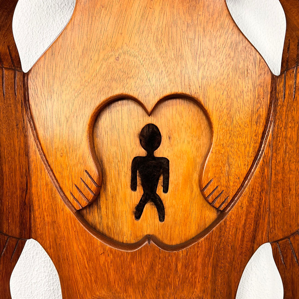 Thumbnail: #1916 1970s Edwin Scheier Carved Teak Fertility Sculpture