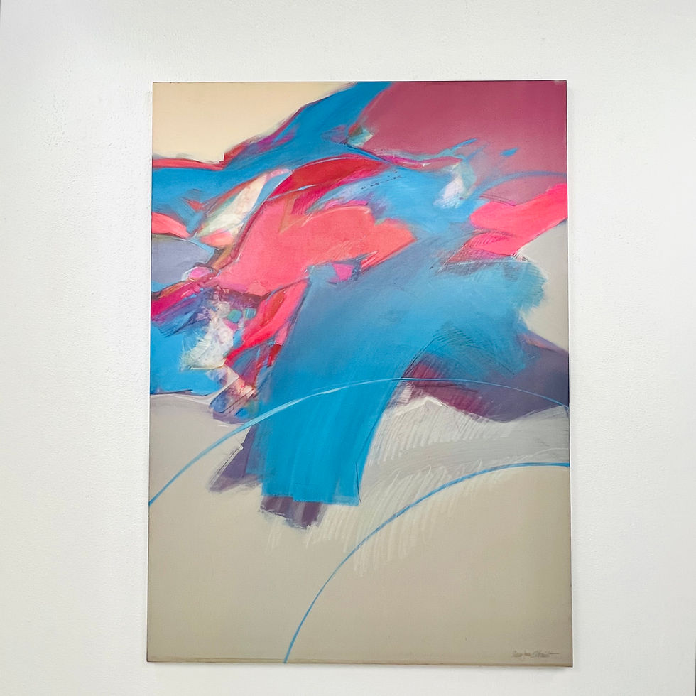 Thumbnail: #1715 "Santa Fe Rains" 1980's Abstract Painting by Mary Jane Schmidt
