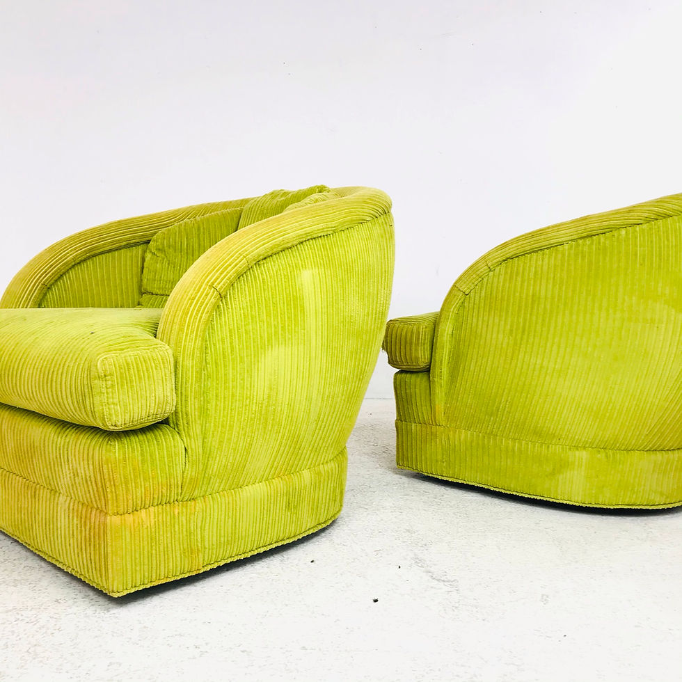 Thumbnail: #5397 Pair of Lime Green Chairs on Casters