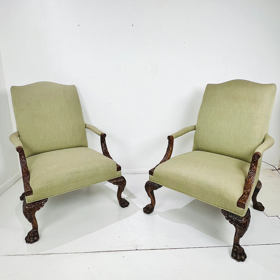 Thumbnail: #1673 Pair of George II Style Mahogany Armchairs by Century Furniture