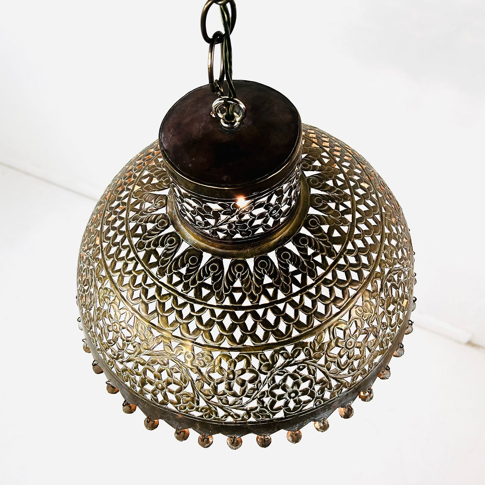 Thumbnail: #1896 Pierced Brass Chandelier