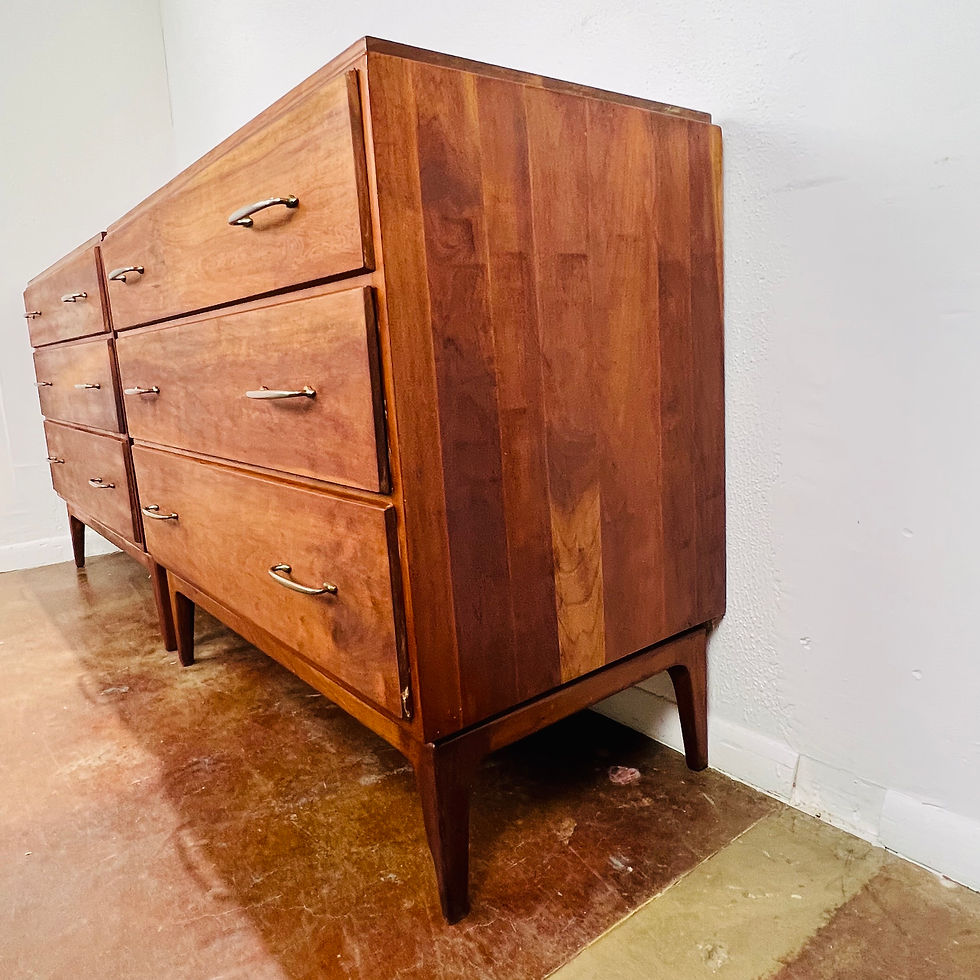 Thumbnail: #1180 Pair of MCM Cherry 3 Drawer Chests / Dressers