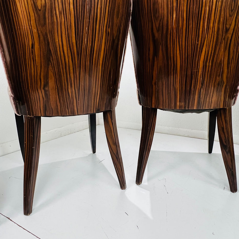 Thumbnail: #1340 Set of 6 Macassar Art Deco Dining Chairs