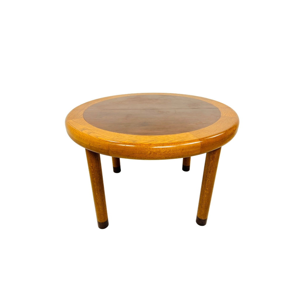 #1711 Dunbar Mid-Century Modern Banded Oak & Rosewood Dining/Game Table