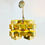 Thumbnail: #1739 Curtis Jeré Brass Cubist Chandelier, Signed (2 Available)