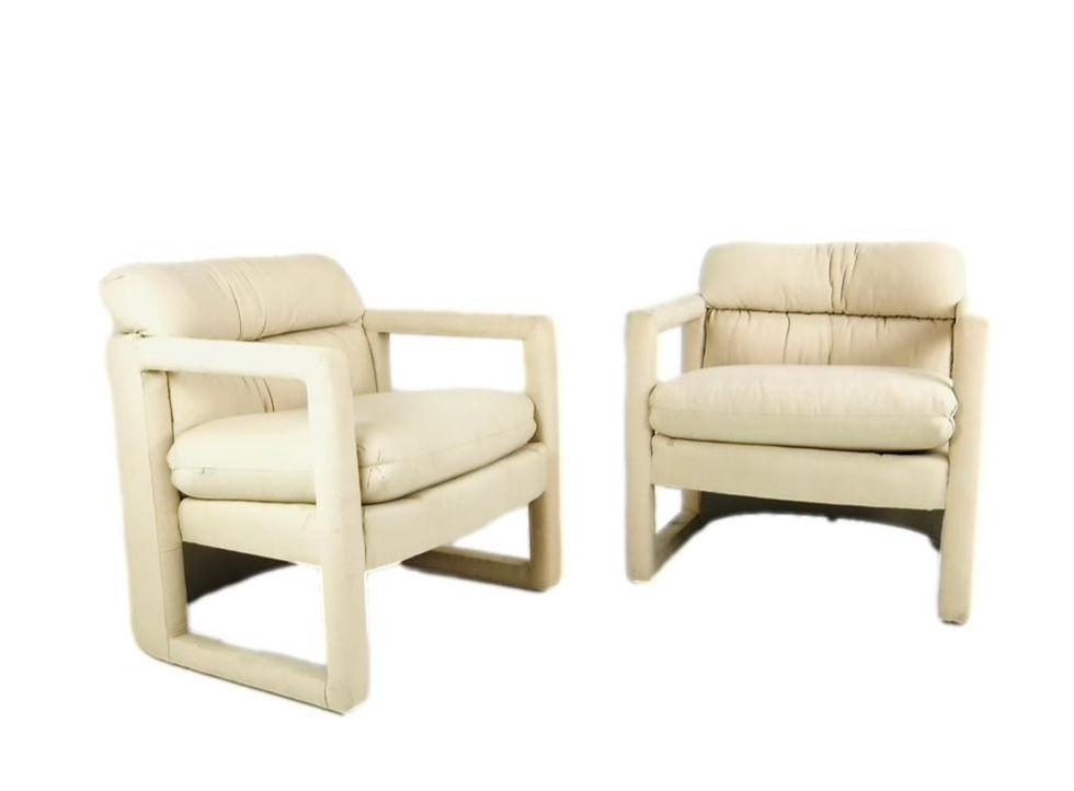 #5756 Pair of Rounded Back Armchairs in the Style of Milo Baughman