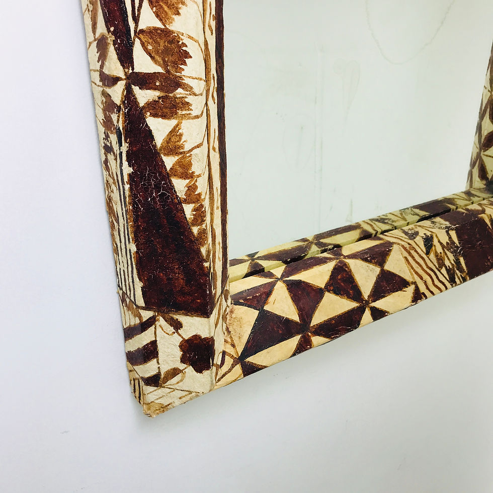 Thumbnail: #7979 Batik Leather Cowhide Mirror