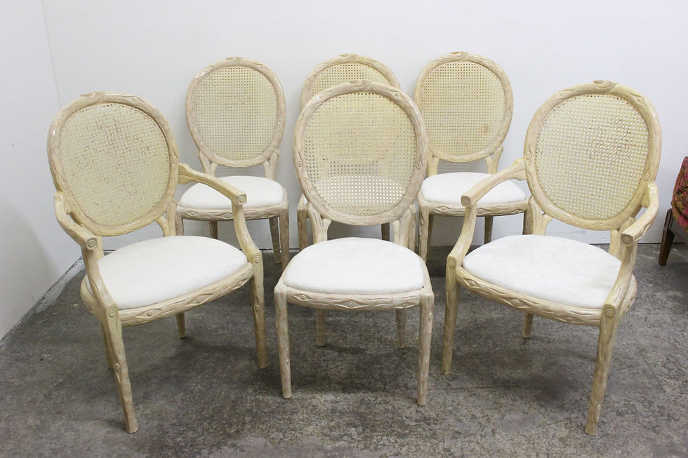 Thumbnail: #1135 Set 6 Faux Bois Chairs