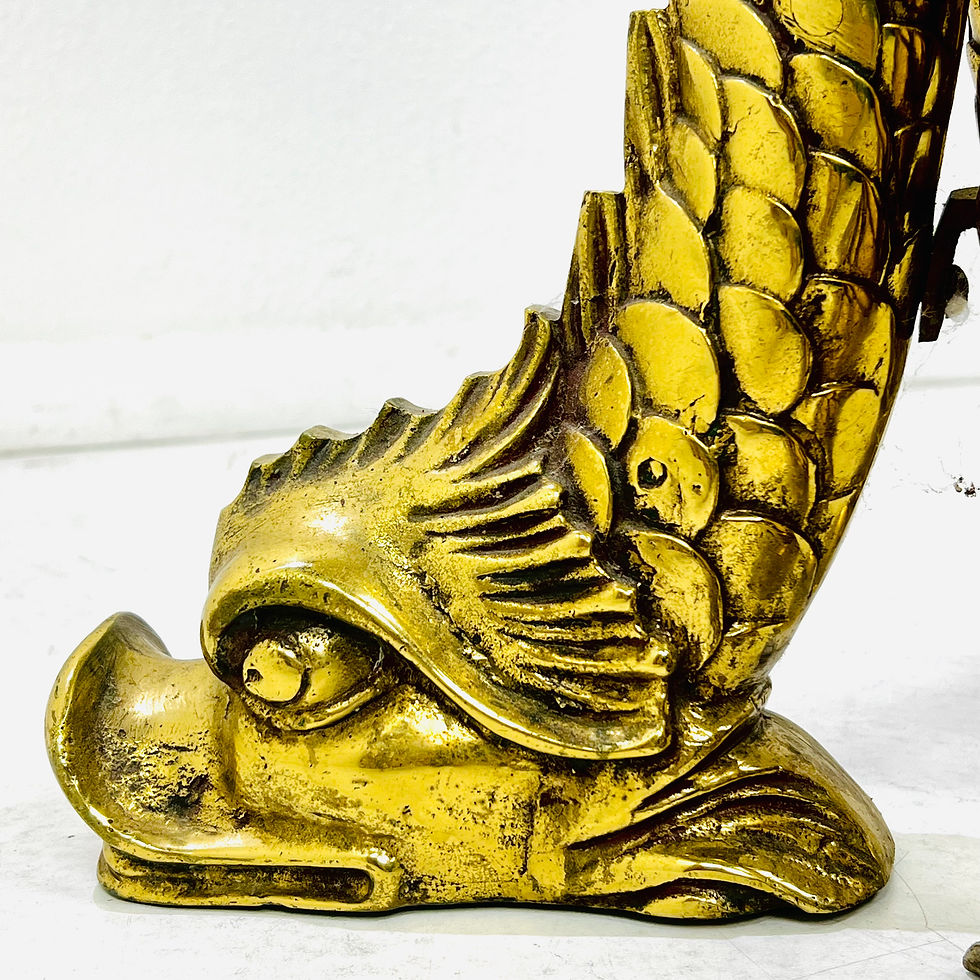 Thumbnail: #1940 Solid Brass Jardiniere Planter with Dolphin Base