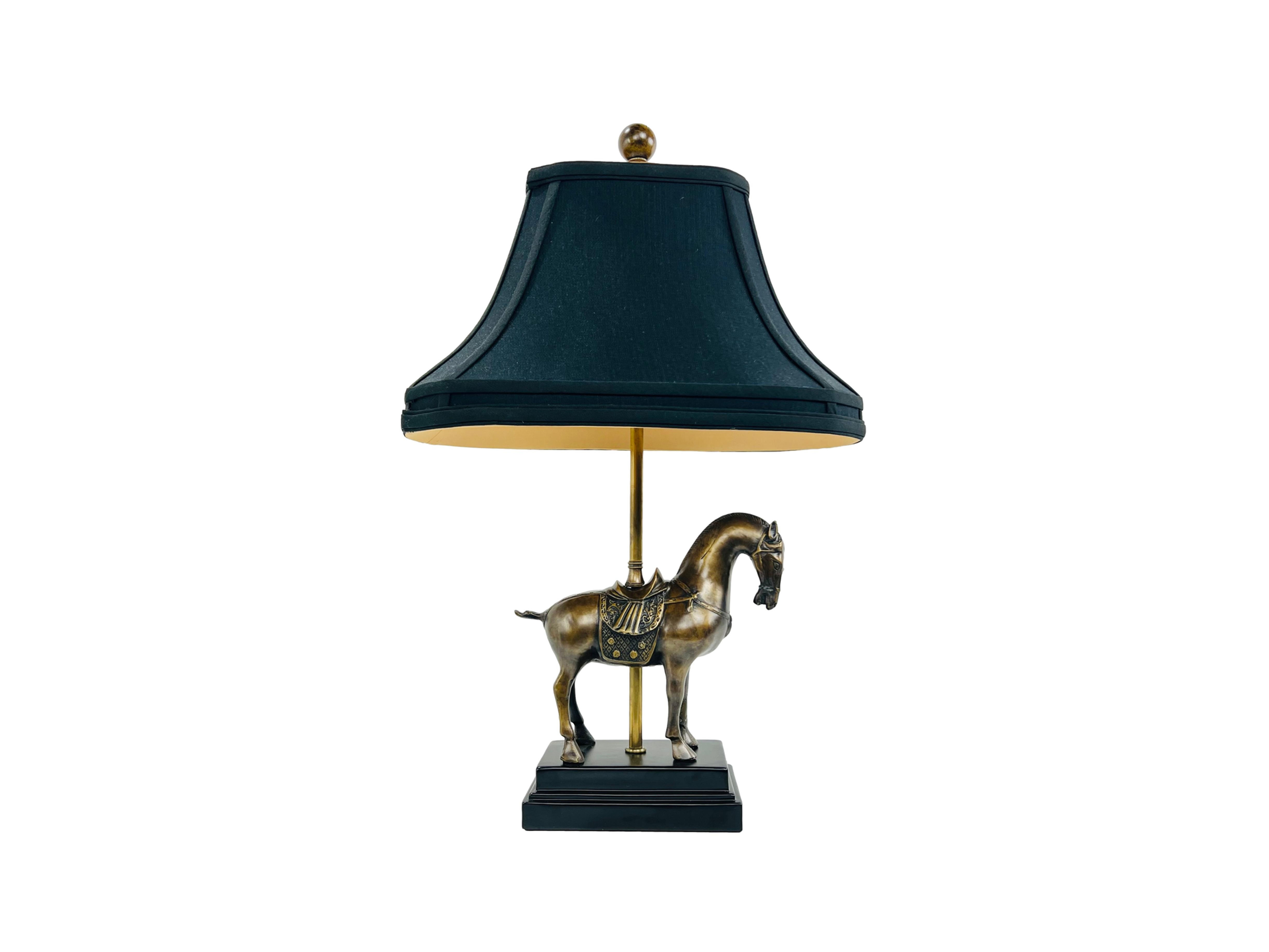 #1416 Bronze Finish Horse Table Lamp