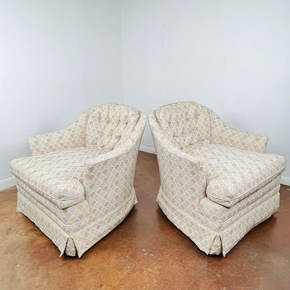 Thumbnail: #1273 Pair of Pastel Armchairs on Casters