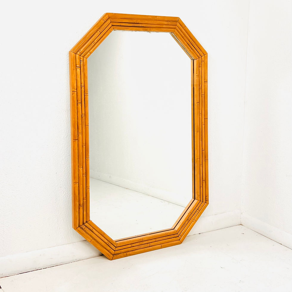 Thumbnail: #1917 Vintage Wood Faux Bamboo Wall Mirror