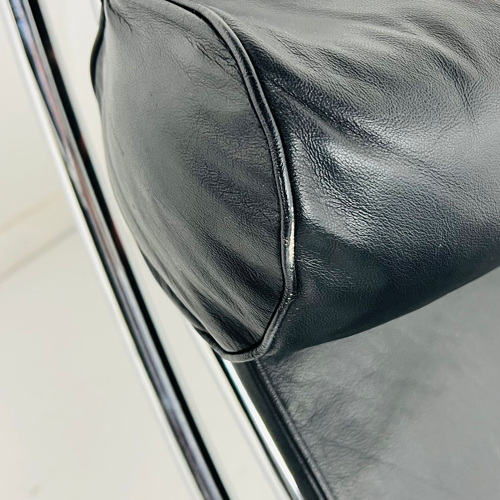 Thumbnail: #1402 Black Leather & Chrome Lounge in the Manner of Le Corbusier