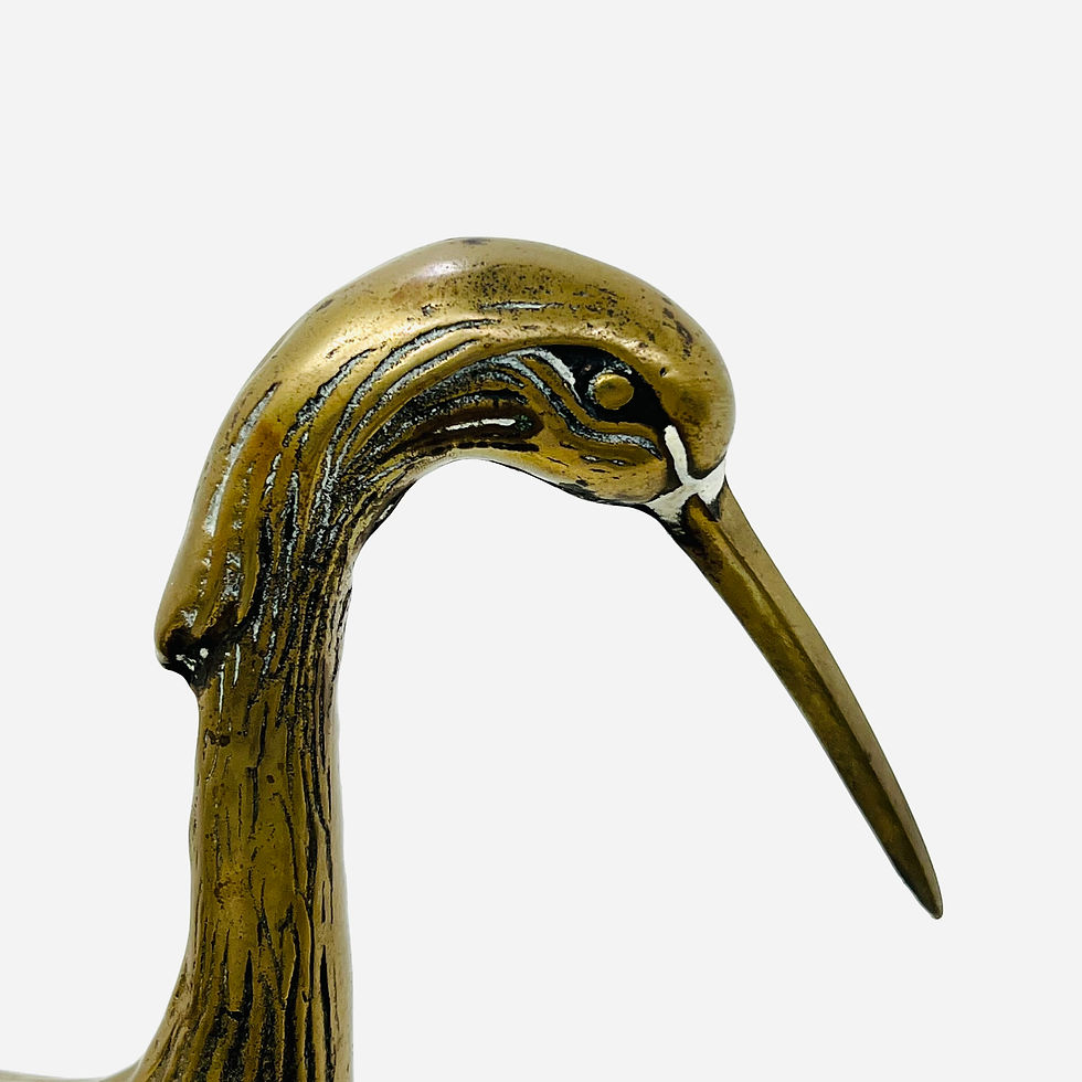 Thumbnail: #1930 Pair of Brass Crane Statues