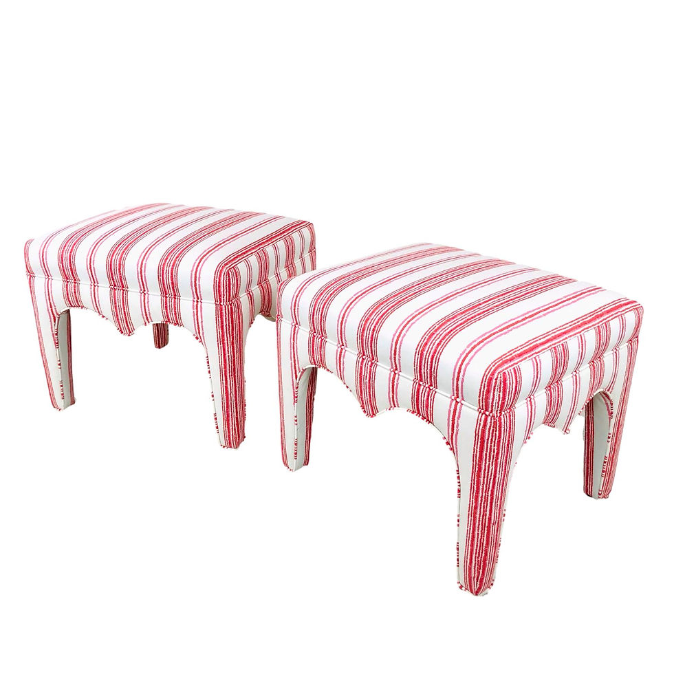 #5418 Pair of Red & White Stools